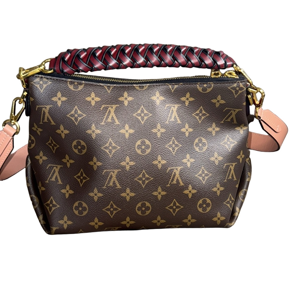 Louis Vuitton Brown Monogram Shoulder Bag with Red and Gold Accents - Picture 3 of 9